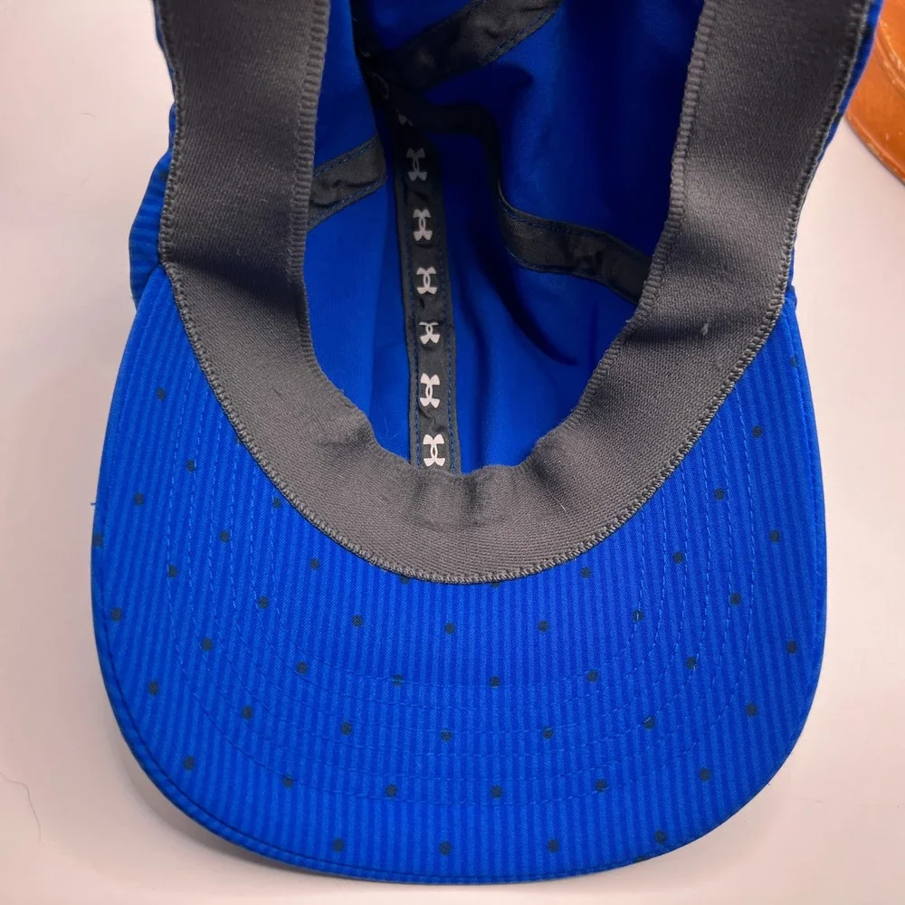 Under Armour Womens Blue Polka Dot Striped Adjustable Golf Baseball Hat OSFA